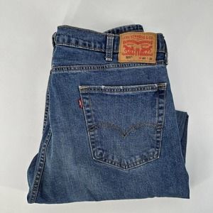 Levi 505 Straight Leg Blue Jeans Sz 40x32 Cotton Denim Red‎ Tab
